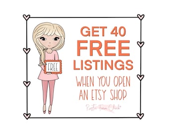 40 Free Listings When You Open An Etsy Shop, FREE CODE, Use This Free Etsy Referral Link To Open Your Shop (No need to buy this listing)