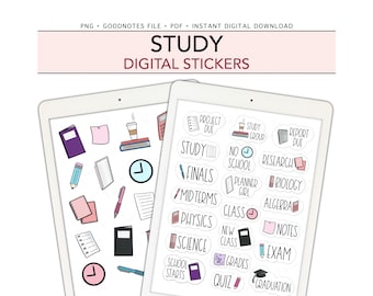 STUDY Digital Stickers | GoodNotes Planner | iPad & Android | School