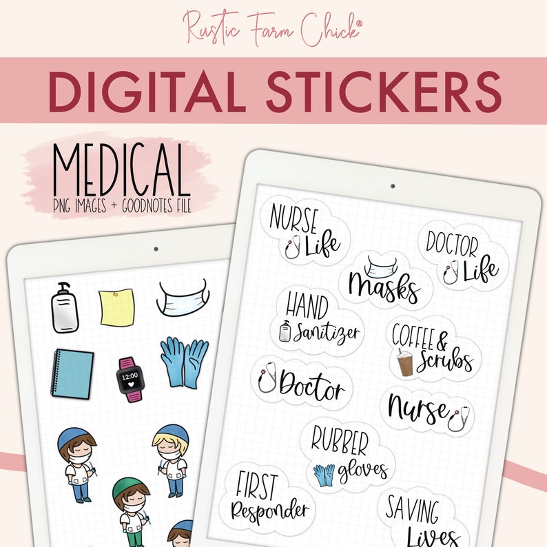 MEDICAL Digital Stickers for GoodNotes Precropped Digital Etsy