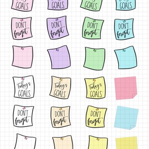 STICKY NOTES Digital Planner Stickers, GoodNotes Stickers, Pre-cropped Digital Stickers for GoodNotes, Bonus Stickers image 2