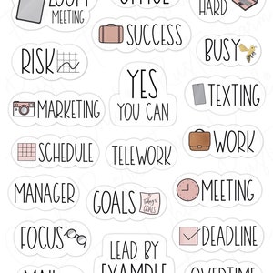 OFFICE WORK Digital Stickers for GoodNotes, Pre-cropped Digital Planner Stickers, GoodNotes Stickers, Bonus Stickers image 2