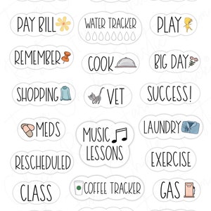 DAILY LIFE Digital Stickers for GoodNotes, Basic Pre-cropped Digital Planner Stickers, GoodNotes Stickers, Bonus Stickers image 3