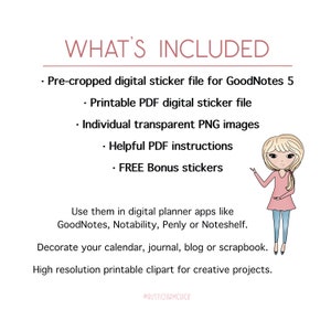 FITNESS Digital Stickers for GoodNotes, Exercise Pre-cropped Digital Planner Stickers, GoodNotes Stickers, Bonus Stickers image 6