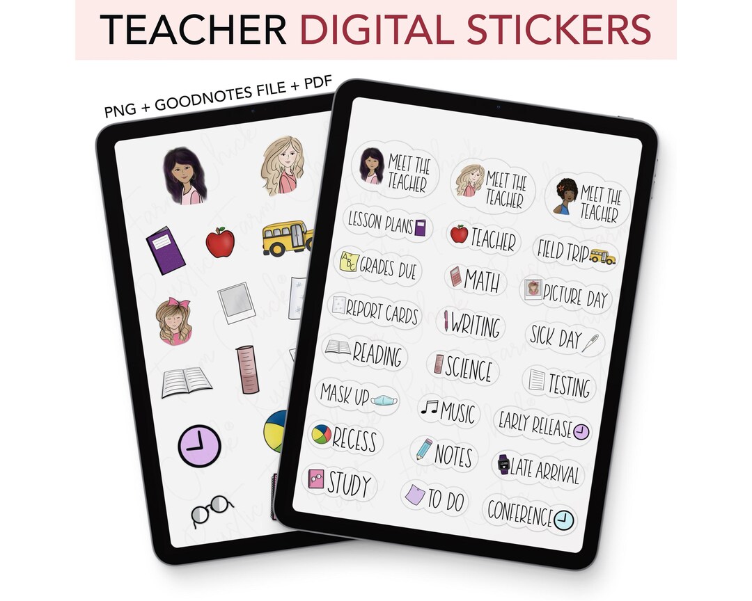 School Stickers Rekenmachine DIGITAL STICKERS for Classroom School Teacher, Pre-cropped Digital ...
