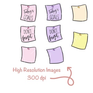 STICKY NOTES Digital Planner Stickers, GoodNotes Stickers, Pre-cropped Digital Stickers for GoodNotes, Bonus Stickers image 5