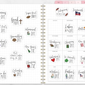 NATIONAL U.S. HOLIDAYS Digital Stickers, Federal Holidays Pre-cropped Digital Planner Stickers for GoodNotes, Bonus Stickers zdjęcie 7