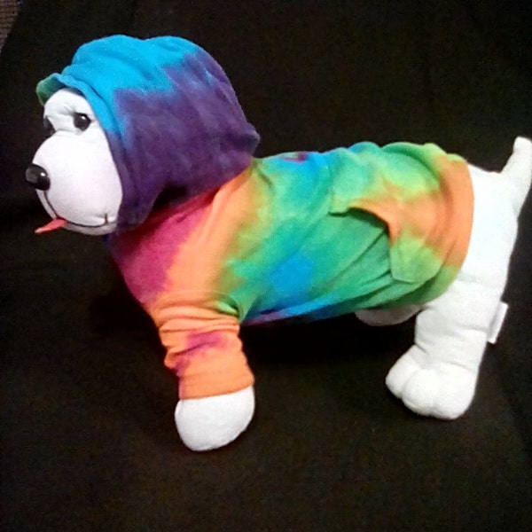 Medium dog or cat hoodie top rainbow