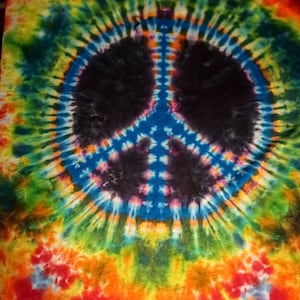 509 - 4XL Peace Sign long sleeve tie-dye shirt