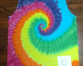 Rainbow spiral tie-dye men's tank top Choose your size