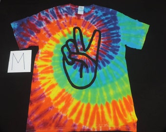 Medium rainbow spiral peace sign