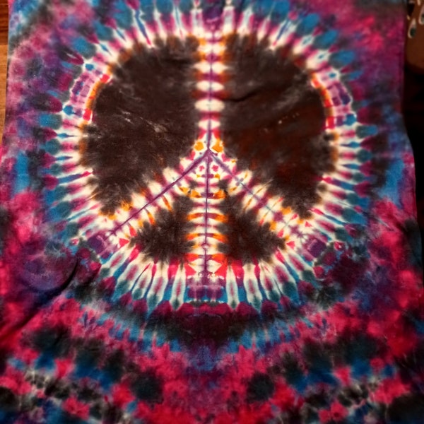 3XL Peace Sign  long sleeve tie-dye shirt