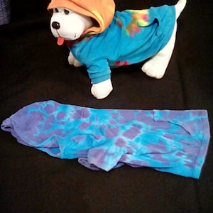 Large dog or cat hoodie top blue and purple