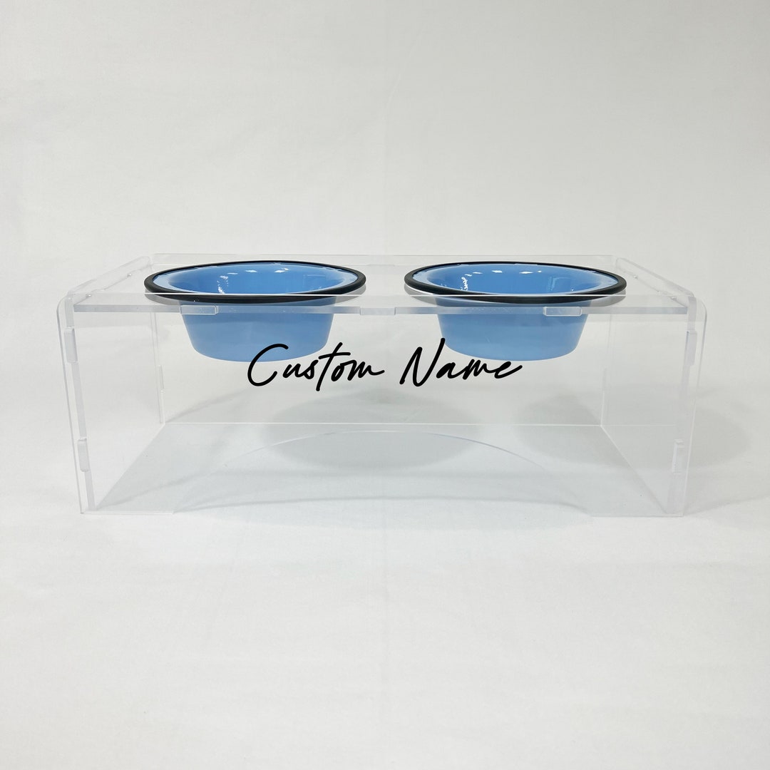 Stainless Steel Elevated Dog Bowl with Stand Gold