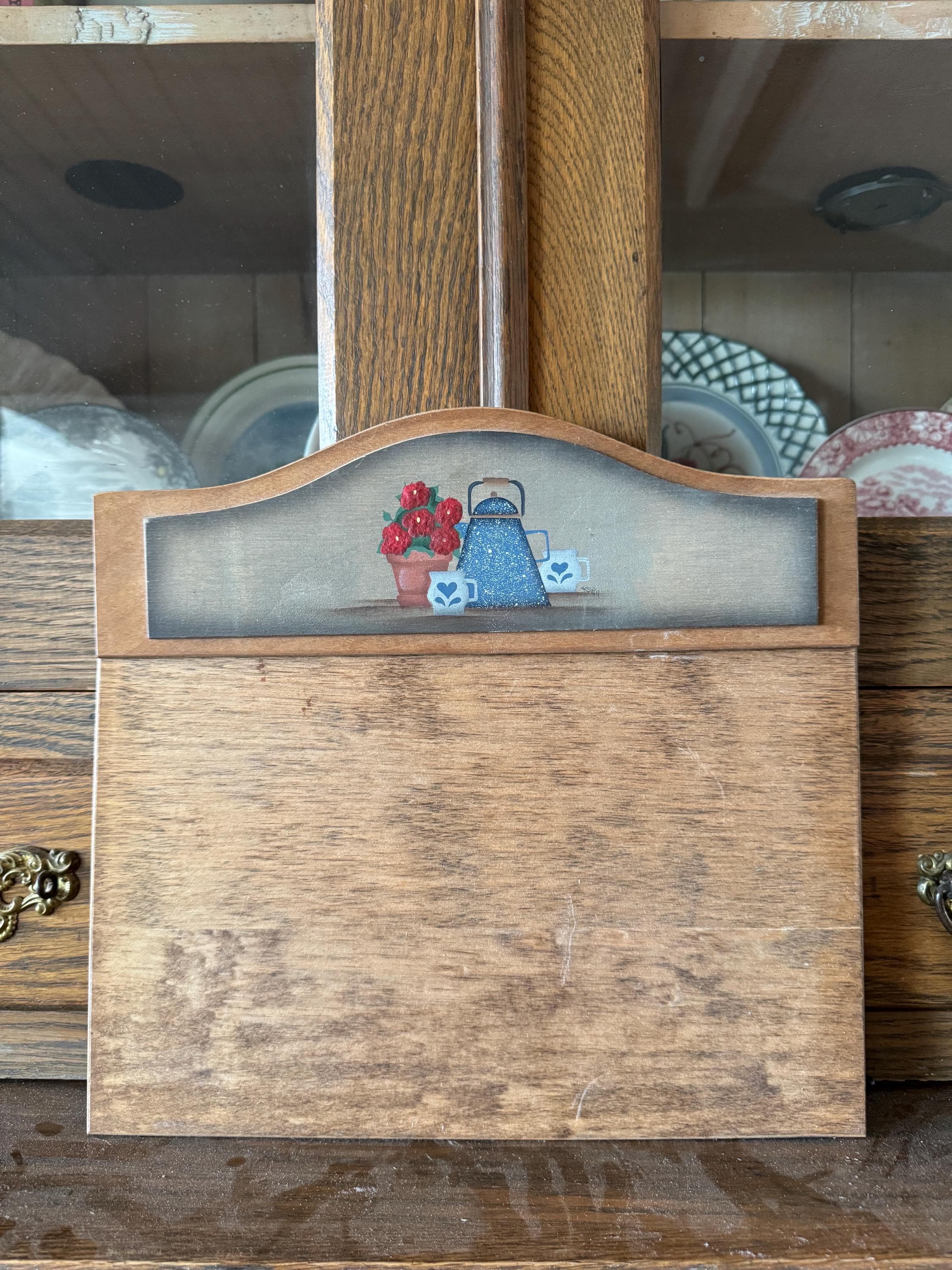 Vintage Wooden Country Memo Holder