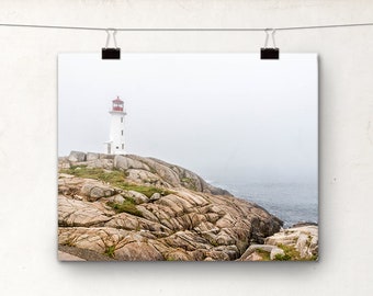 Nautical Photo, Peggy's Cove Lighthouse, Nova Scotia, Seascape