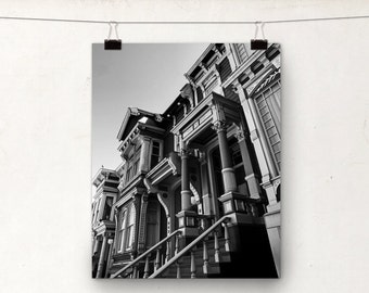 Victorian House, Black and White Photo, San Francisco Architecture