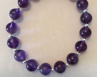 Amethyst and Silver Bracelet