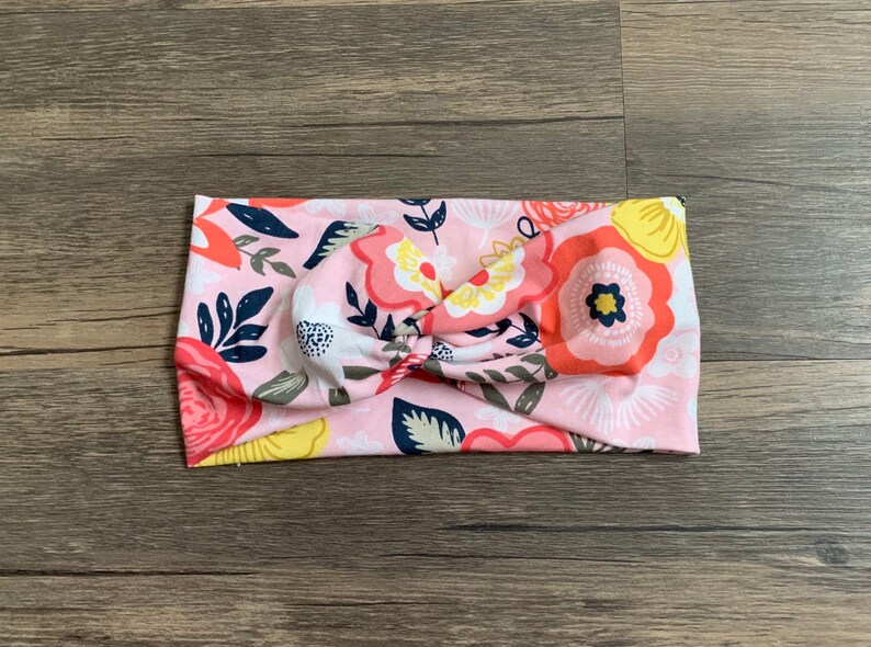 turban for baby woman gift baby headband bachelorette gift exercise headband headband yoga headband Pink floral turban headband