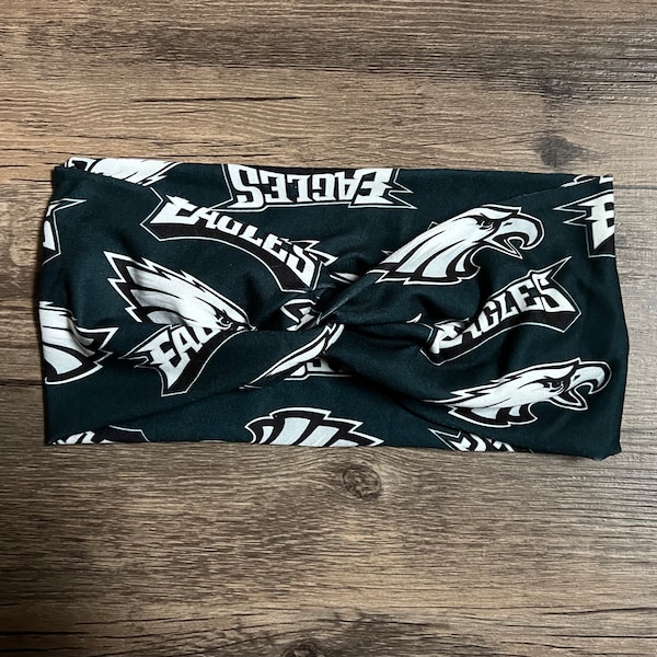 Philadelphia Eagles turban headband; football turban; knotted NFL headband; Eagles hair accessory; Birthday gift for woman; football gift