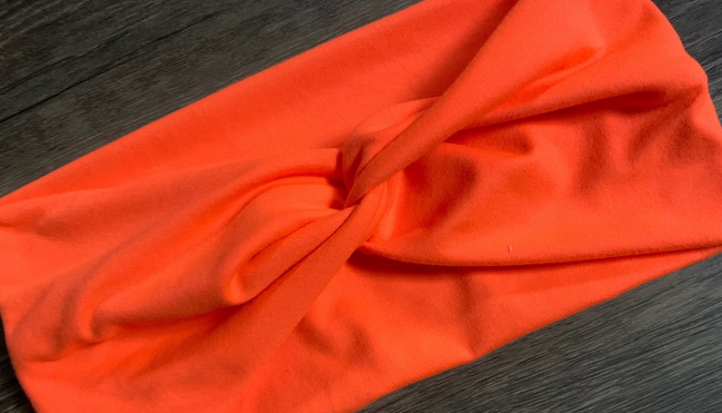 knotted headband nurse headband Neon orange turban headband hair accessory coral headband for woman twisted headband gift for woman
