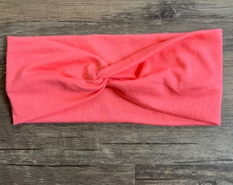 Coral turban headband, baby headband, turban for baby, exercise headband, nurse headband, yoga headband, woman's gift