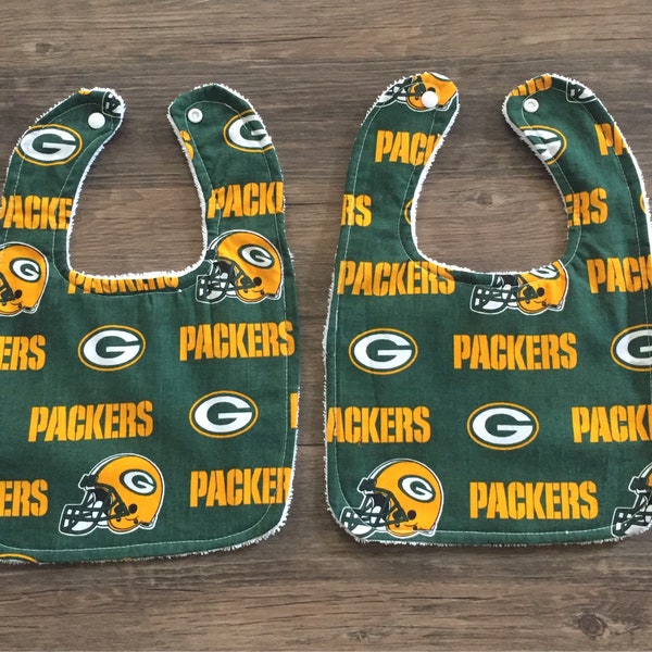 Set of two Green Bay Packer bibs, Wisconsin baby gift, Packer baby gift, baby shower gift