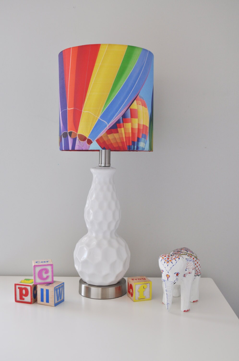 Rainbow Balloon Lampshade Handmade Drum Lamp Shade Fine Art Photo Of Colorful Hot Air Balloons Nursery Kids Room Decor Custom Lighting