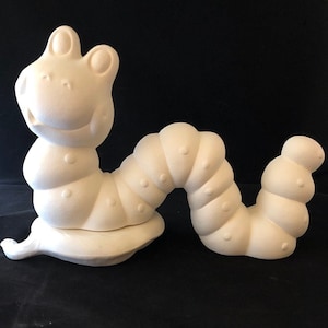 Ready to paint or painted Ceramic Bisque Ima Squiggle Worm