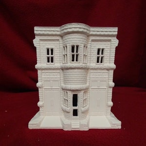 Ready to paint or hand painted ceramic bisque Fire Station / village piece