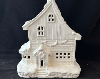 Ready to paint or hand painted ceramic bisque Santas Workshop