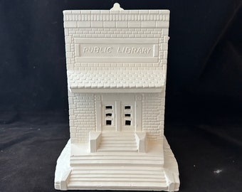 Ready to paint or hand painted ceramic bisque Library