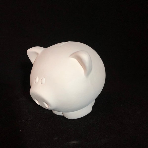 Ready to Paint or Painted Ceramic Bisque Large Piggy Bank