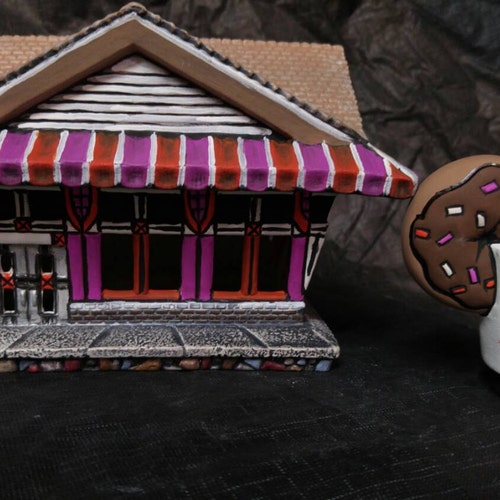 Ready to Paint Ceramic Bisque Donut Shop/ Village Piece Etsy