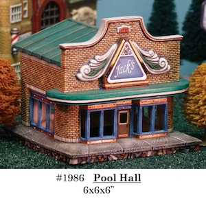 Ready to paint Ceramic Bisque Pool Hall/ Village Piece