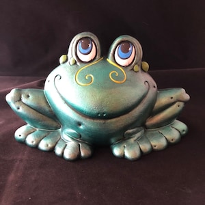 Unpainted, Ready to Paint or hand painted Ceramic Bisque Lilly Pad the Frog