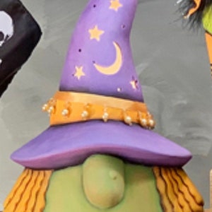 Unpainted Ready to paint Ceramic Bisque Witch Gnome