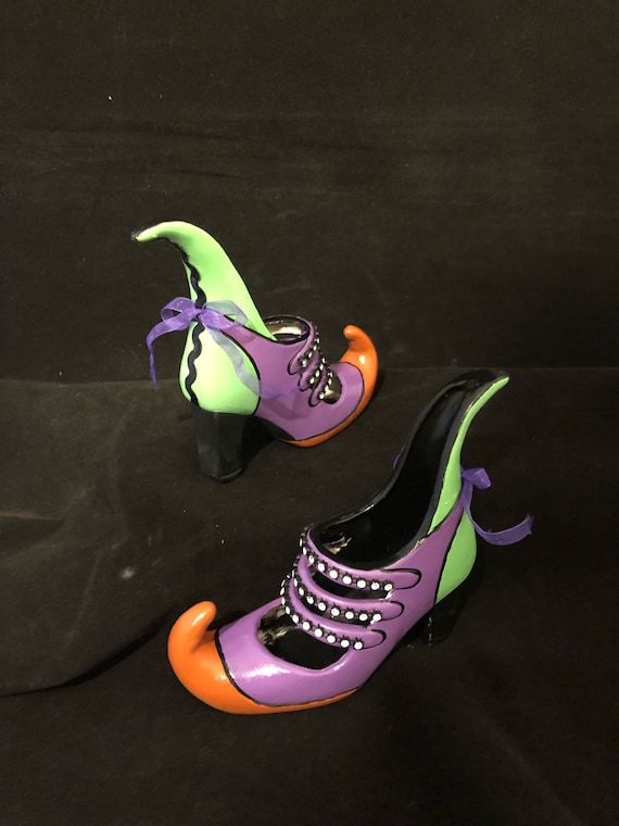 Unpainted Ready to Paint Ceramic Bisque Small Witch Shoes