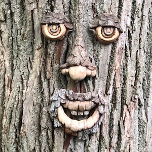 Unpainted Ready to Paint or Painted, Ceramic Bisque Tree Face