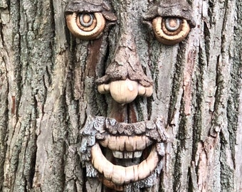 Unpainted, Ready to Paint or Painted, Ceramic Bisque Smiling Tree Face