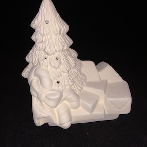 Unpainted, Ready To Paint or hand painted, Ceramic Bisque Christmas Insert