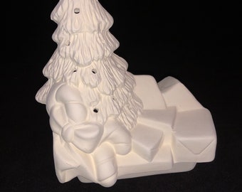 Unpainted, Ready To Paint or hand painted, Ceramic Bisque Christmas Insert