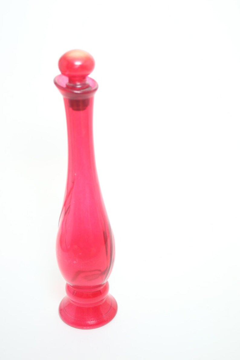 Ruby Red Bottle Avon Perfume Bottle Decanter With Stopper Etsy