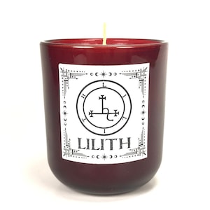 Scented Candle, Lilith, Plum, Dark Rose, Peppercorn & Vanilla, Witchy, Spells, Meditation, Rituals, Deep Red Jar, Large Votive image 1