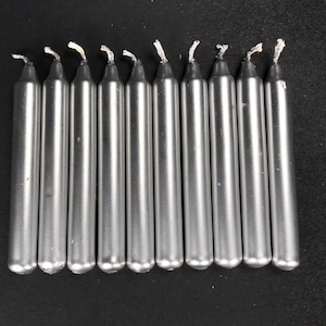 Silver Mini Ritual Candles, Charm Chime 4&quot; Candles, Spells, Wicca, Wiccan, Altar, Candle Magic, Candle Magick, Goddess Candle