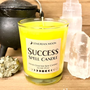 Success Spell Candle, Scented, Yellow Spell Candle, Votive Soy Candle, Witchcraft Supplies, Ritual Candle