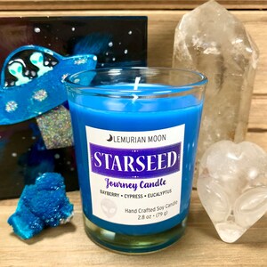 Starseed Candle, Soy Candle, Blue Soy Spell Candle, Scented Meditation Candle, Votive, Blue Scented Candle, Vegan, Handmade
