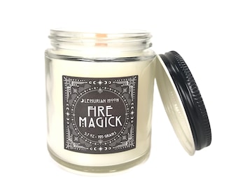 Wood Wick Candle, Fire Magick, Fall Candle, Smoky Chestnut, Sweet Vanilla, Neroli, Witchy, Spells, Meditation, Rituals