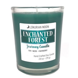 Enchanted Forest Candle, Soy Candle, Dark Green Soy Spell Candle, Scented Meditation Candle, Votive, Green Scented Candle