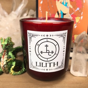 Scented Candle, Lilith, Plum, Dark Rose, Peppercorn & Vanilla, Witchy, Spells, Meditation, Rituals, Deep Red Jar, Large Votive image 3