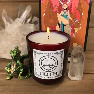 Scented Candle, Lilith, Plum, Dark Rose, Peppercorn & Vanilla, Witchy, Spells, Meditation, Rituals, Deep Red Jar, Large Votive image 4